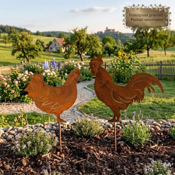 Stolzer Beetstecker Hahn ca. 33 cm - Gartendekoration